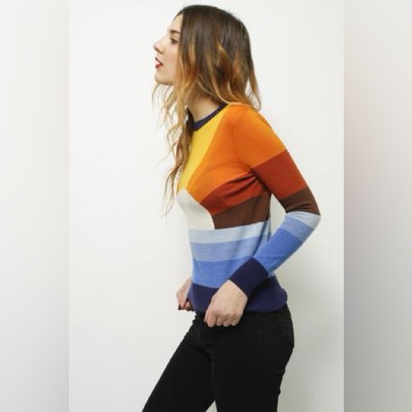 Stoned Immaculate California Dreamin Sweater Multi Sunset Wool Small Intarsia - Picture 4 of 11